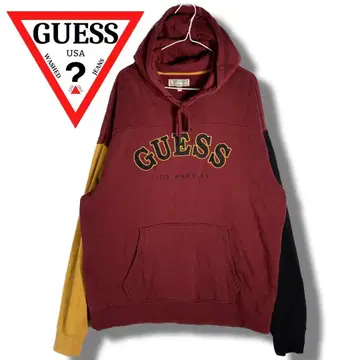 초레어 GUESS 컬러 블록 후드티 L