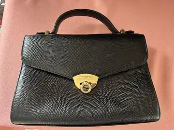 Ungaro 블랙 가죽 핸드백