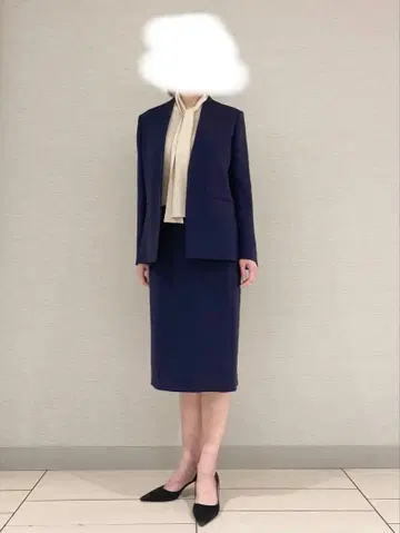 Theory Luxe LIVE 수트 스커트 수트 네이비