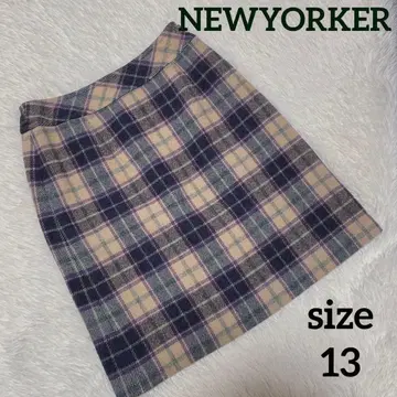 새상품급 뉴요커 타탄 체크 스커트 일본제 울 100%