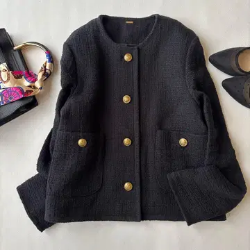 새상품급 미라 오웬 트위드 오버 실루엣 자켓 블랙 사이즈 1