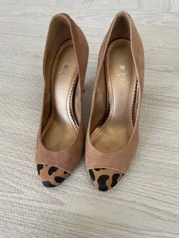 Diana 하이힐 펌프스 베이지 레오파드 무늬 22.5cm