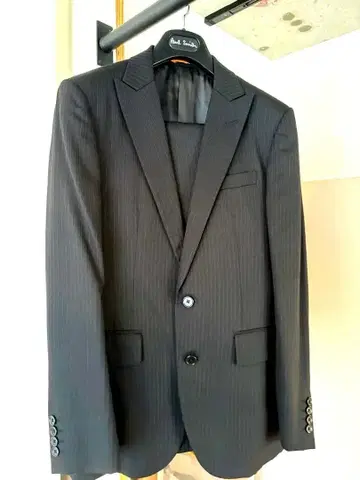 TAKEO KIKUCHI 수트 셋업 비즈니스 블랙 스트라이프