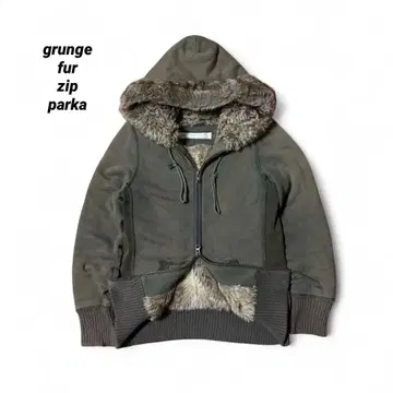 archive grunge fur zip up sweat y2k