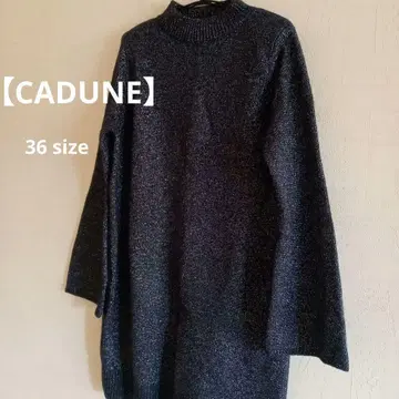 [ CADUNE ] 롱 스웨터 라메 믹스 네이비