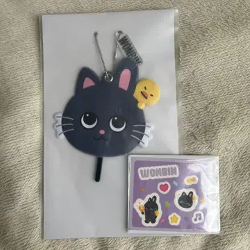 WONBIN 미니 부채 키링, 데코 스티커
