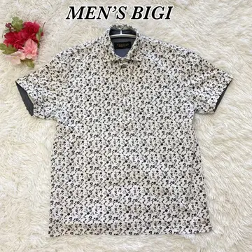 MEN'S BIGI 남성용 비기 꽃무늬 셔츠 새상품급 청량감 성숙 캐주얼