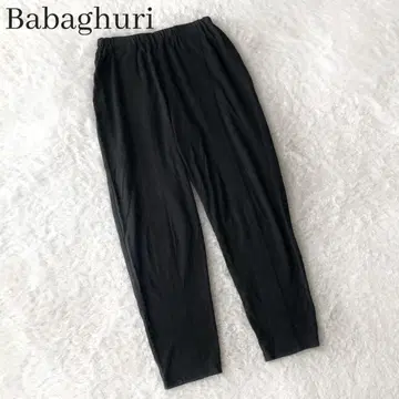 요건 레일 벌룬 팬츠 허리밴딩 스트레치 블랙 린넨 M