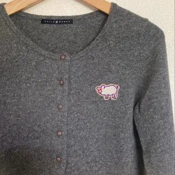 [ 최종 가격 ] CHILD WOMAN 가디건 돼지 아플리케 보라색