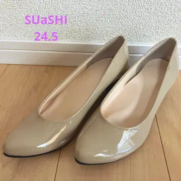 미사용! SUaSHI 스웨이시 베이지 에나멜 펌프스 24.5cm