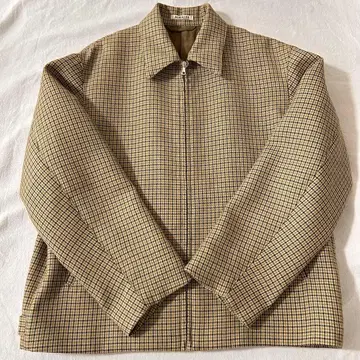 AURALEE DOUBLE FACE CHECK ZIP BLOUSON