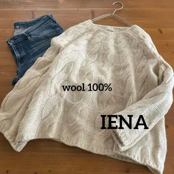IENA 촉촉한 울 로우 게이지 케이블 아란 피셔맨 니트