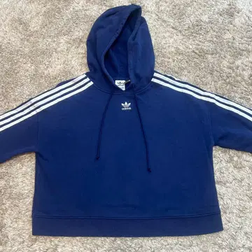 adidas 네이비 후드 부착 후드티 M