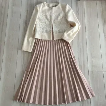 ANAYI 플리츠 니트 스커트 M 핑크