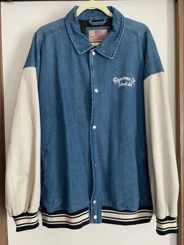 US COMPANY SUPPLY 바시티 자켓 데님/화이트