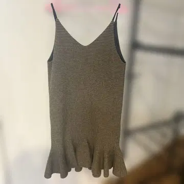 DESIGNWORKS 체크 무늬 슬리브리스 원피스