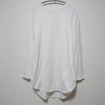 일본제 프레임워크 코튼 천축 라운드 헴 상의 티셔츠 화이트