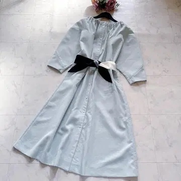 택 포함 새상품 AKIRANAKA 빅 실루엣 셔츠 원피스 벨트 리본