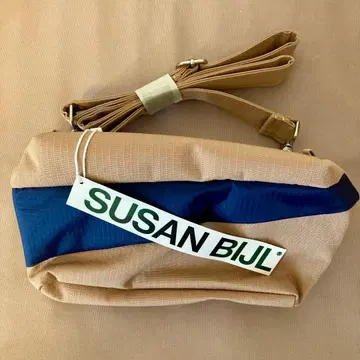 SUSAN BIJL 베이지 네이비 벰 백 S 수잔벨