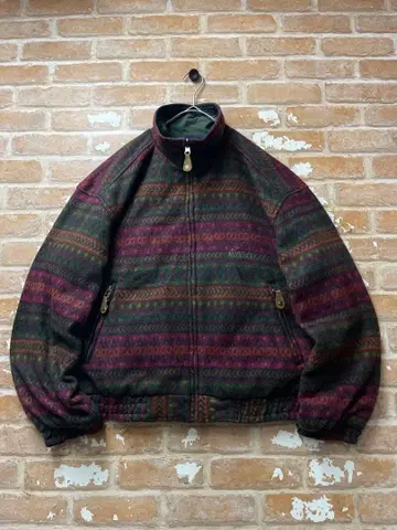 90s NORDICA 노르디카 아우터 플리스 리버서블 자수 올 패턴