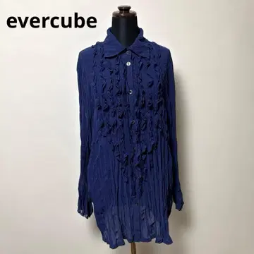 evercube 에버큐브 블라우스 튜닉 기장 사교댄스 시어 프릴