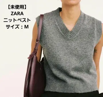 [ 미사용 ] ZARA V넥 니트 베스트 M 사이즈 숏 기장