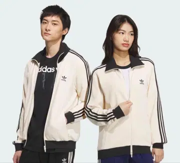 adidas 블랙/아이보리 집업 트레이닝복 XL