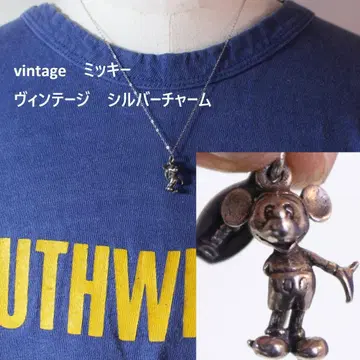 새상품급 빈티지 디즈니랜드 미키마우스 실버 참 미키