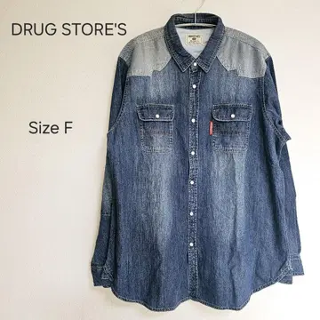 미사용 새상품 DRUG STORE'S 데님 셔츠 Size F