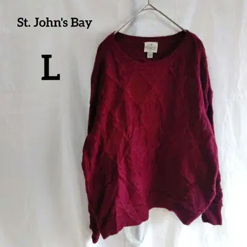 새상품급 St. John's Bay [ L ] 라운드넥 니트 버건디