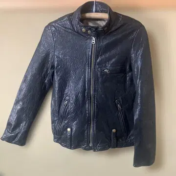 엠보싱(형압) 양가죽 베지터블 다이 라이더 자켓 블랙/M