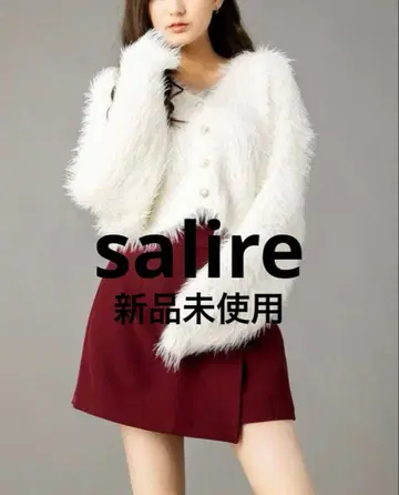 [ 미사용 새상품 ] salire 샤기 V 숏 가디건 오프