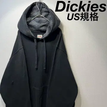 [ US 규격 ] 레어 Dickies 프린트 로고 후드티 블랙 XL