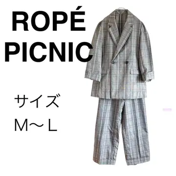 [ ROPE' PICNIC ] 체크 무늬 셋업 팬츠 수트 40 와이드