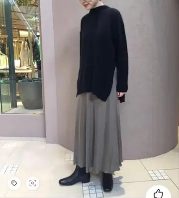 BY 헤어 리 슬릿 보틀넥 니트