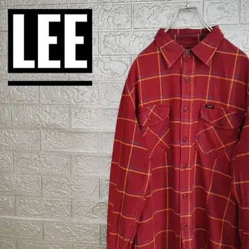 리 Lee 구제 플란넬 셔츠 긴팔 체크 셔츠 L 원포인트 로고