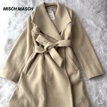 미슈마슈 울 롱 코트 미사용 택 포함 베이지 무지 아우터