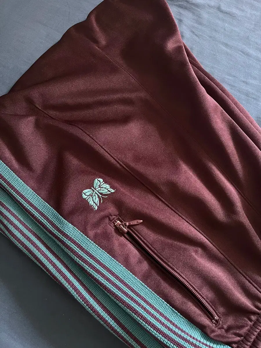Needles HD Track Pants Burgundy Mint S