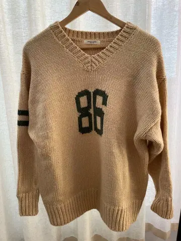 FREAK'S STORE 베이지 V넥 니트