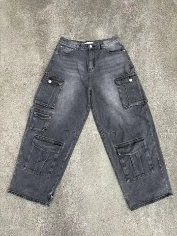 [ XU ] pocket cargo denim pants