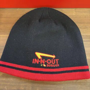 IN-N-OUT BURGER 니트 모자 블랙 레드