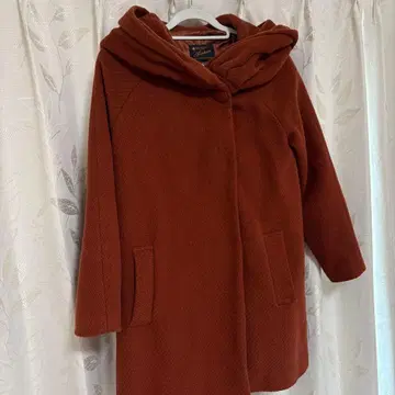 Kastane 후드 부착 울 코트 브라운 계열
