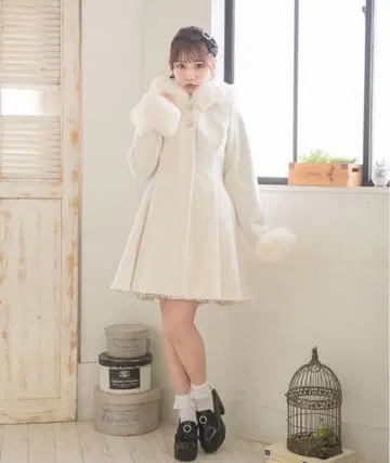새상품급/ROJITA 백리본 후디 코트