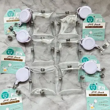 PVC 낚시릴 부착 스트랩 파우치 6개 세트 세리아 덕질 컬렉션