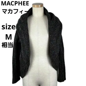 MACPHEE 니트 가디건 다크 그레이 x 컬러풀 모 100% M