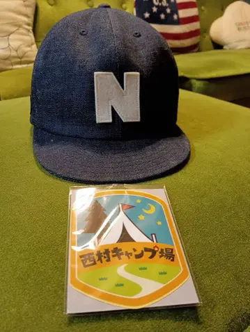 데님 N 자수 캡 니시무라 캠핑장 KAVU