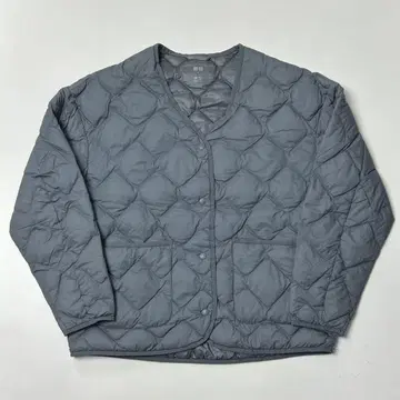 UNIQLO 그레이 라이트 블루 스카이블루 퀼팅 다운 자켓 M 사이즈