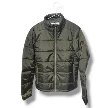 [ AIGLE ] 택 포함 충전솜 자켓 경량 가죽 패치 카키색 M 사이즈