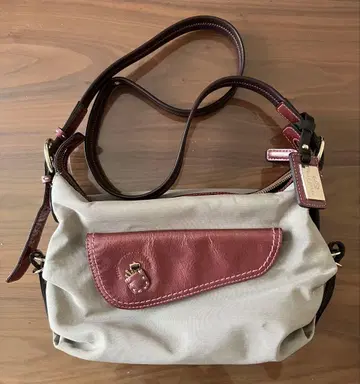 Pelle Borsa 숄더백 그레이/와인 레드