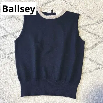 미사용 새상품 Ballsey 펄 옷깃 슬리브리스 니트